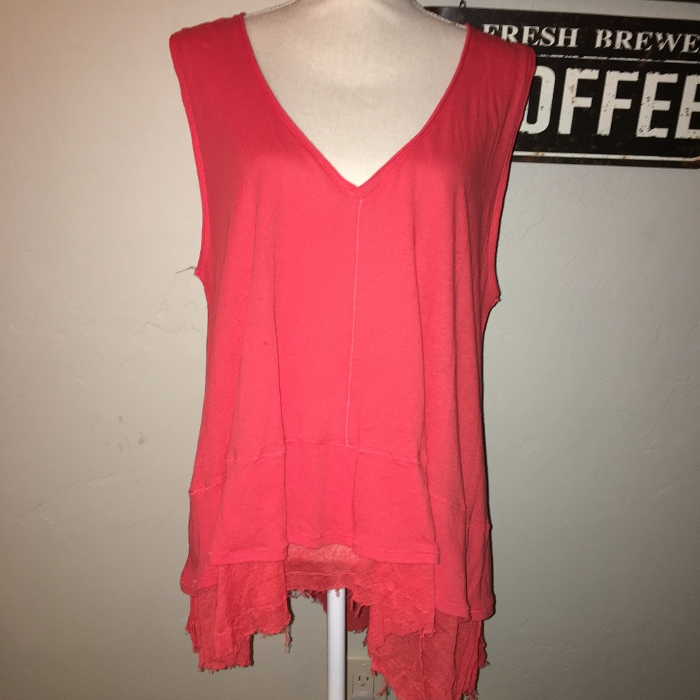 We The Free Peachy Red Tank Top Size Medium